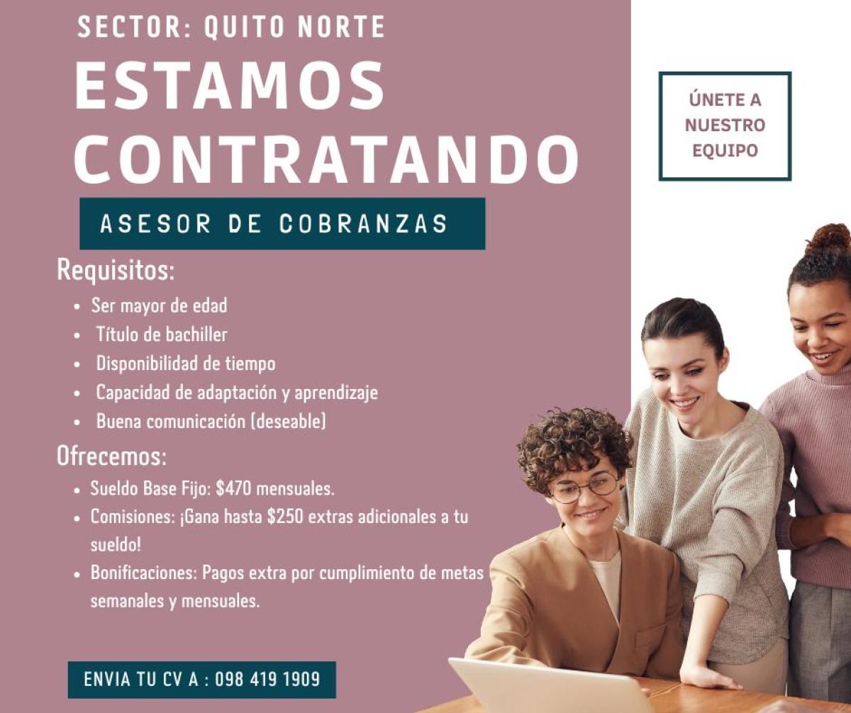 Buscamos asesor de cobranzas en Pichincha
