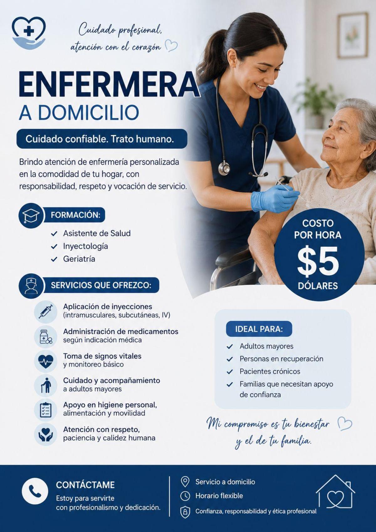 Enfermera a domicilio - Servicios Profesionales en Pichincha - Foto 1