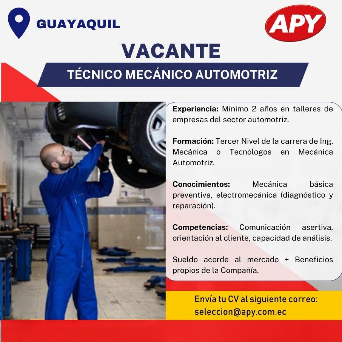 Busca mos tecnico automotriz en Guayas