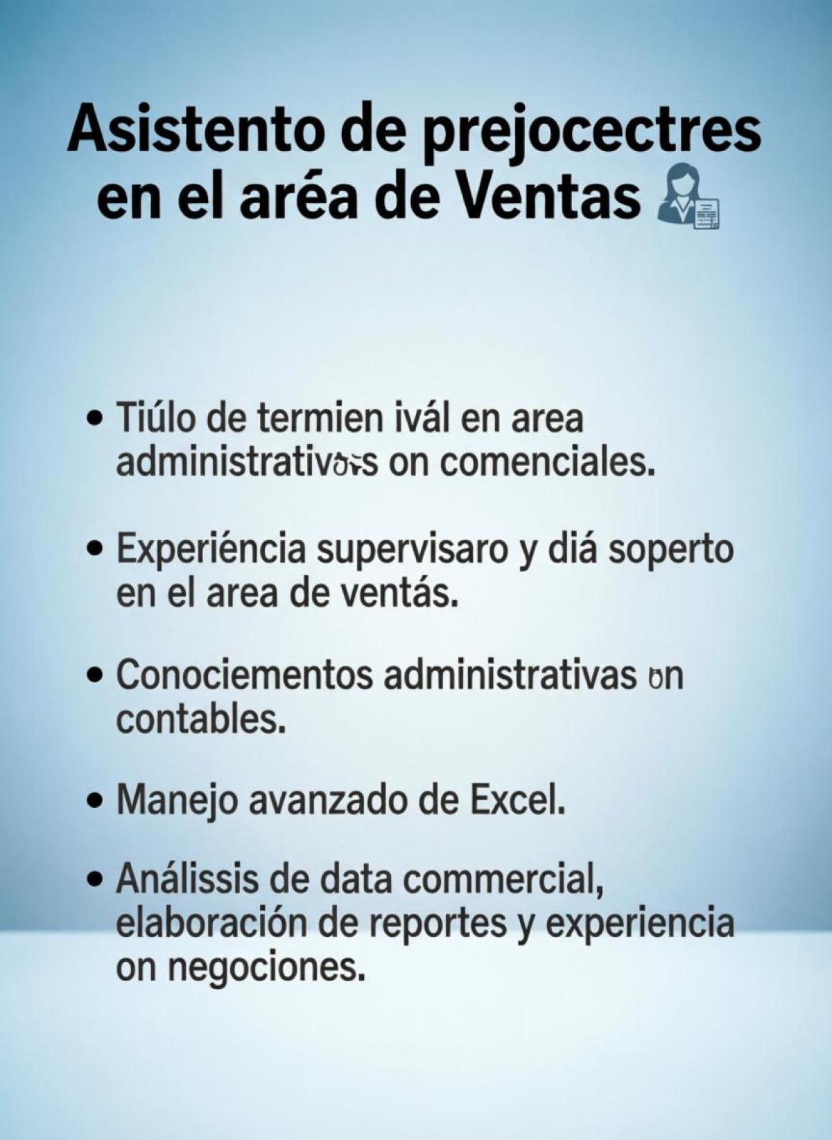 Se busca asistente de proyectos en el área de ventas 👩‍💻 en Guayas