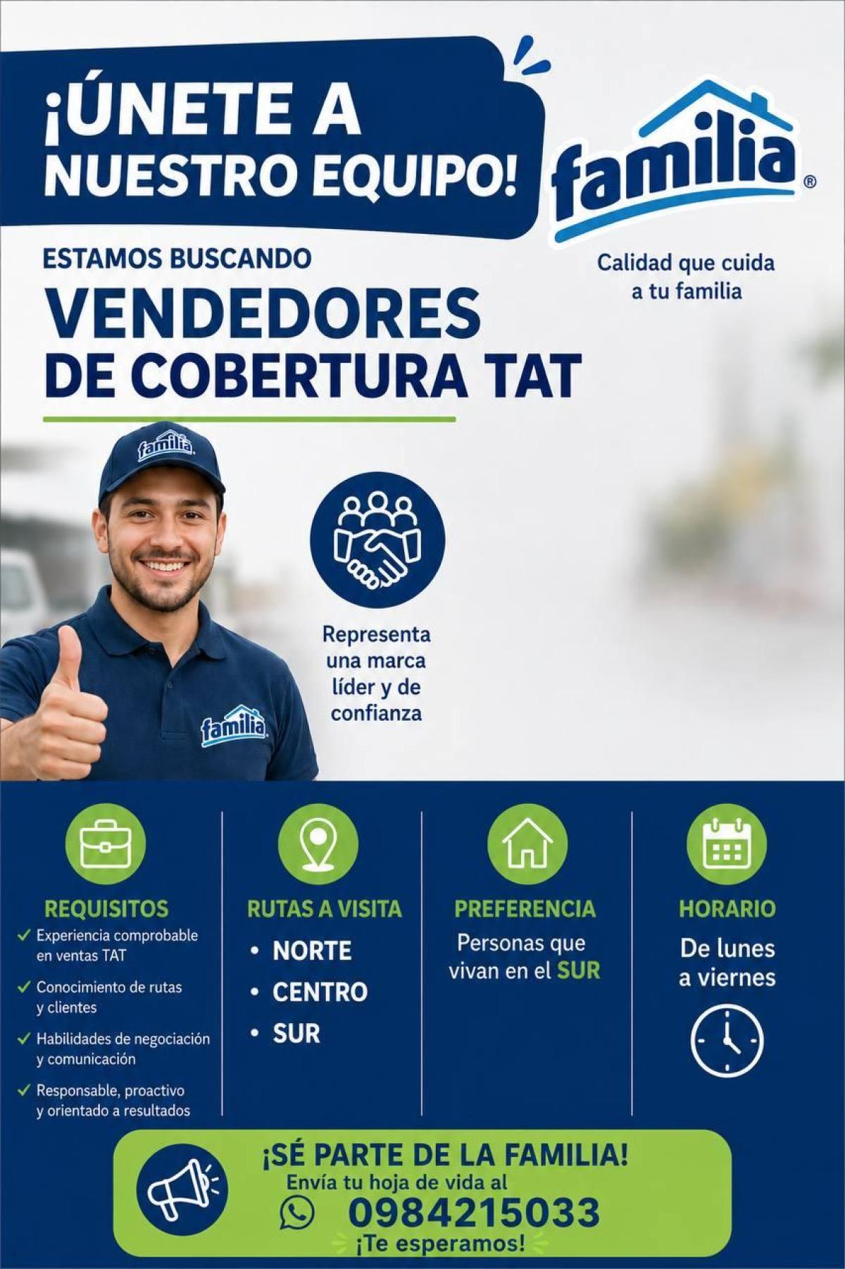 Estamos buscando vendedores de cobertura tat en Guayas