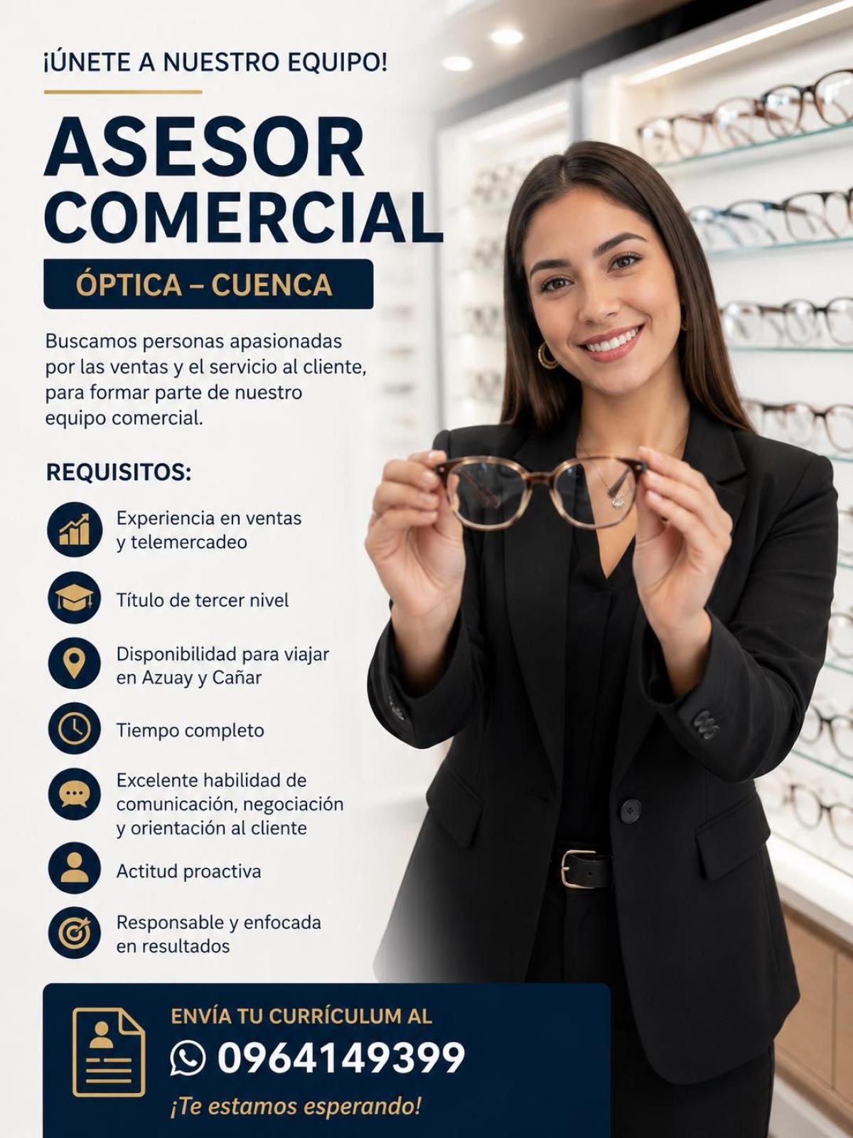 Asesor comercial  óptica – cuenca - Tiempo Completo en Azuay - Foto 1