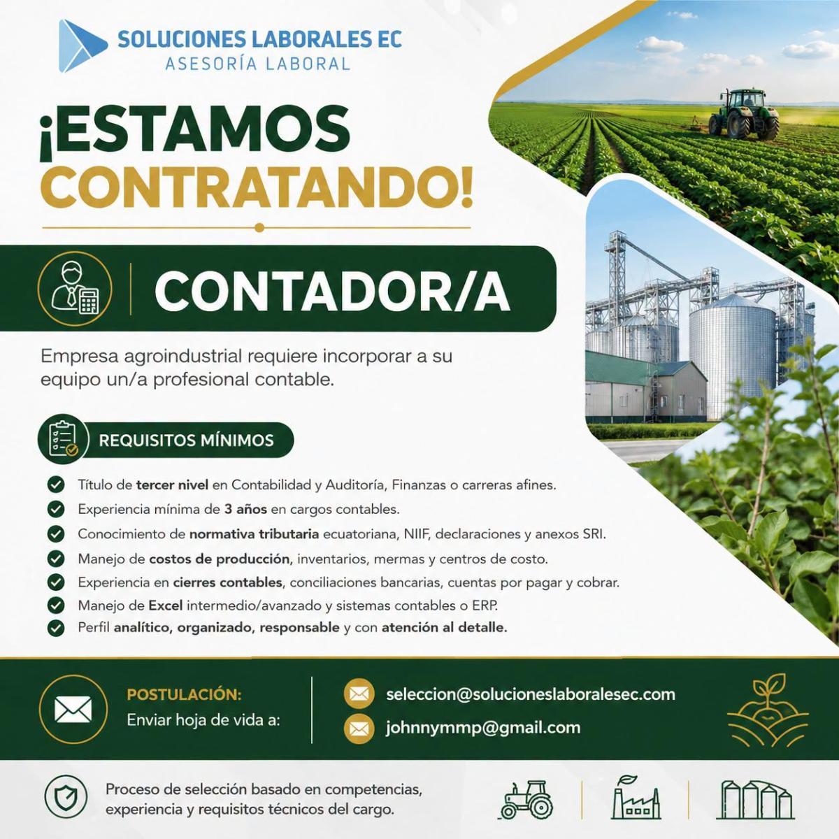 Estamos contratando!  contador/a - Tiempo Completo en Pichincha - Foto 1