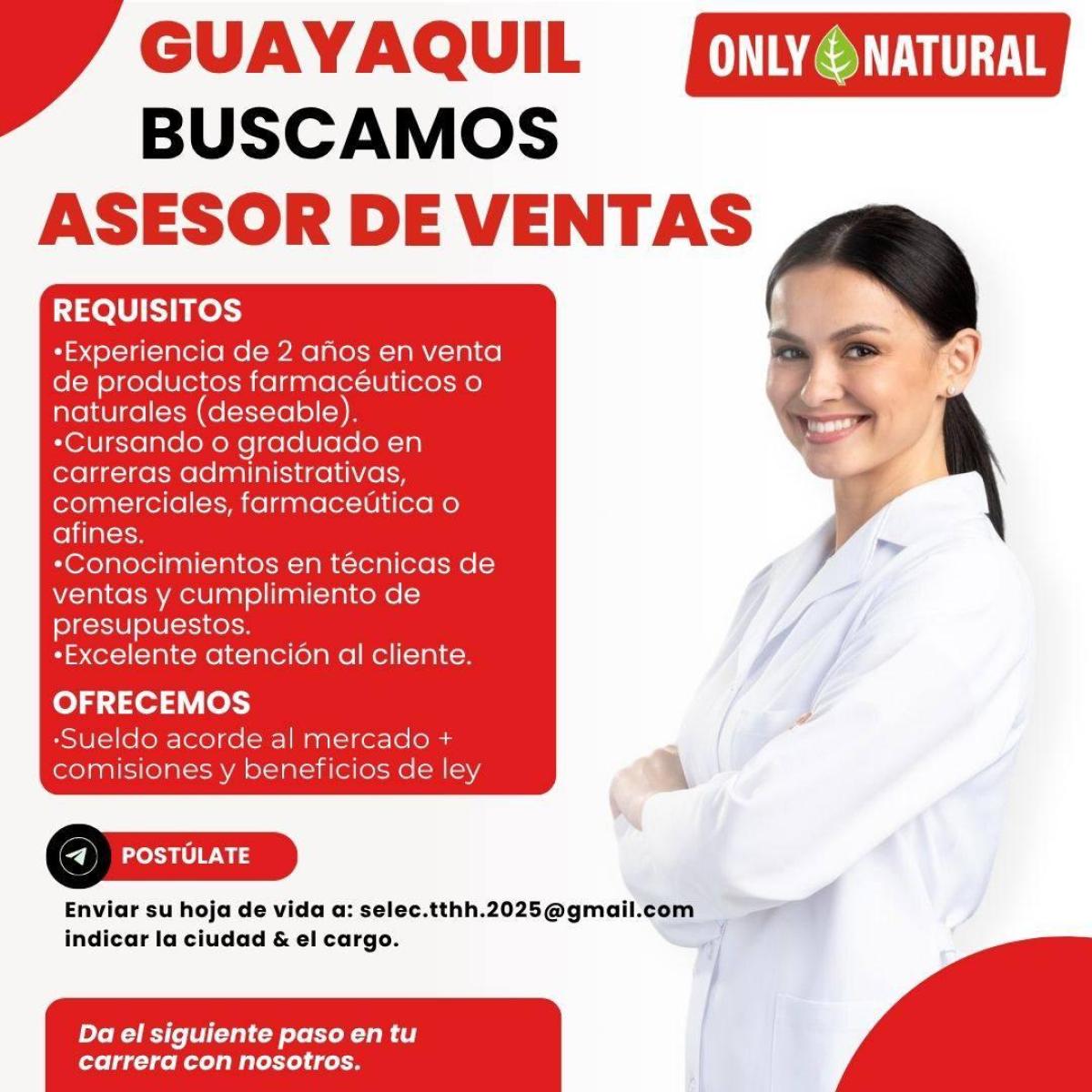 Guayaquil buscamos asesor de ventas en Guayas