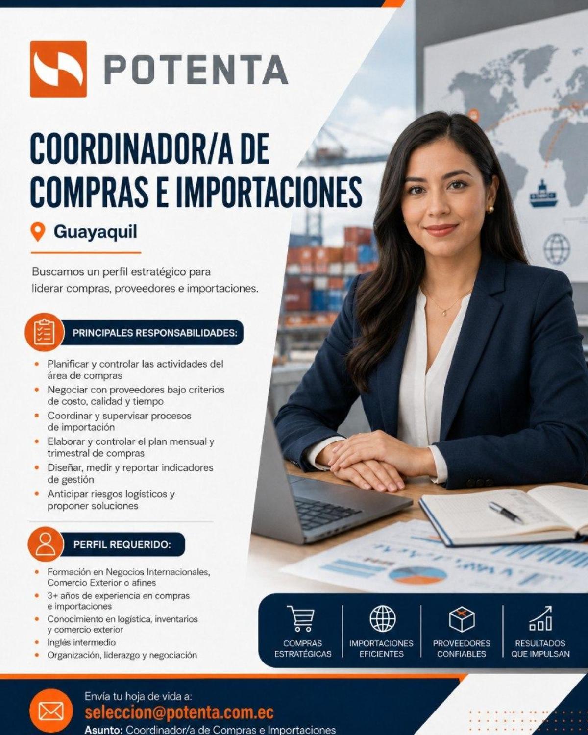 Buscamos coordinador/a de compras e importaciones en Guayas