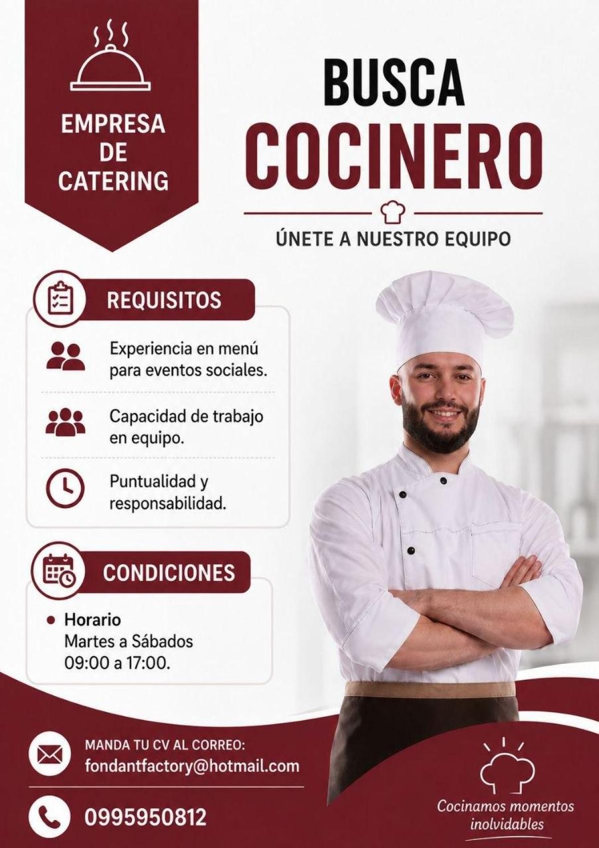 Se busca cocinero en Guayas
